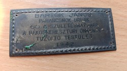 Tűzoltó Egyesület 1942  Rákoskeresztúr Emlékplakett