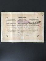 Urikány-Zsilvölgyi Magyar Kőszénbánya Rt.  Részvény 5000 Korona 1923.