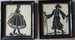 Régi árnykép gobelin páros