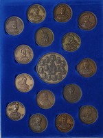 13 + 3 db Aradi Vértanú MÉE Gyöngyösi csoport bronz éremsorozat