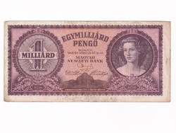Háború utáni inflációs sorozat (1945-1946) 1 milliárd Pengő bankjegy 1946