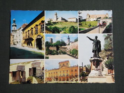 Képeslap,Győr Sopron Megye,mozaik,Pannonhalma,Mosonmagyaróvár,Fertőd látkép,részlet, 1976-