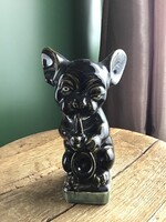 Régi mázas kerámia Bonzo kutya figura szobor