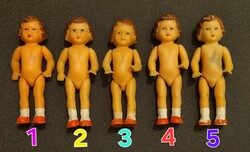 5 darab Vintage kis Ari gumi baba babaházba babaházi baba 8cm kislány