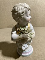 XIX. századi német porcelán szobor, 28 cm-es magasságú ritkaság.3379
