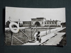 Képeslap,Gyoma,Gyomaendrőd,Liget fürdő,strand,medence látkép,részlet, 1966-