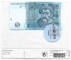5 hrivnya 2013 Ukrajna UNC Minősített bankjegy