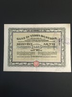 Ganz és Társa Danubius Részvénytársaság Részvény 1923.