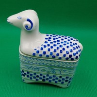 Veress Miklós Hollóházi Kosfejes porcelán bonbonier