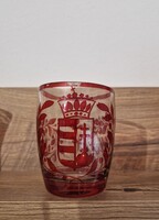 Biedermeier  címeres emlékpohár