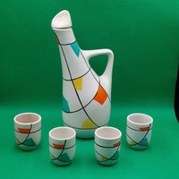 Retro Brutalista Zsolnay/ Budapesti Porcelángyár porcelán italos készlet