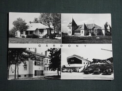 Képeslap,Gárdony,mozaik,Általános iskola,Cápa étterem,Halász csárda,üdülő látkép,részlet,1979-