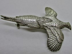 Szép art deco  ezüst fácán bross