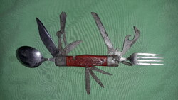 Antik acél bakelit nyelű többfunkciós JAPÁN katonai ejtőernyős bicska kinyitva 29 cm a képek szerint