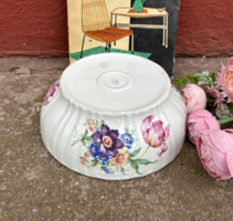 Zsolnay porcelán pogácsás tál virág mintával konyha falusi ritka kincs