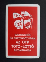 Kártyanaptár 1976 - Az OTP Totó-Lottó Bizományosa feliratú retró zsebnaptár