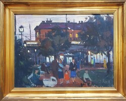 Balogh Ervin 1960 / Margit híd - Budai oldal - Alkonyat