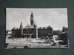 Képeslap,Győr,városháza tér,Ikarus autóbusz látkép,részlet,1969-