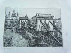 Csisztu Mihály 1933-2008 grafikus műhelye, rézkarc-papír  / Budapest