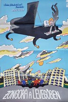 Film címe: "ZONGORA A LEVEGŐBEN "  1976. retró mozifilm plakát.  57 x 80 cm. méret.