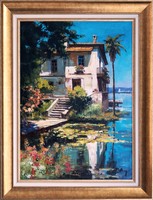 LEGYEN OTTHON MINDIG NYÁR - Adilov Alim, Nyári lak, 70x50 cm olaj-vászon festménye nyugalomra hív