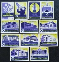 Gy162 / 1960 Bányásznap gyufacímke 12 db-s teljes sor