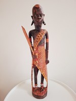 Afrikai Maszáj Harcos Fafaragás
