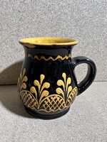 Hódmezővásárhelyi kerámia , Mónus szignóval. váza - átm. 12 cm. 3439