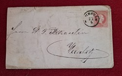Temesvár 1871 Versetz bélyezővel.Ferenc József 5 krajcáros