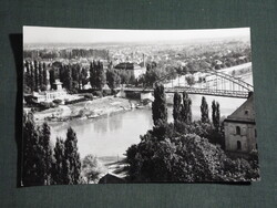 Képeslap,Győr,Városi látkép,részlet,Duna híd,1963-