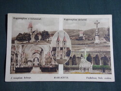 Képeslap,Máriagyűd,mozaik, Róm. kat. kegytemplom,szobor,oltár,látkép,részlet,Karinger Bp. ,1943-