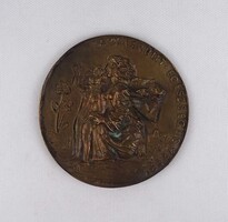 1U711 Régi bronzplakett díszdobozban - A XX. kerület egészségügyéért
