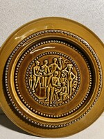 Nagyméretű szoc.reál kerámia falidísz, 50 cm-es átmérő. 3466