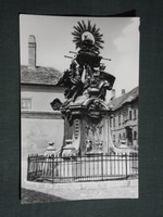 Képeslap,Győr,Frigyláda szobor látkép,részlet,1976-