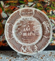 Staffordshire - Fair winds angol porcelánfajansz tányér - Friendship of Salem emléktányér