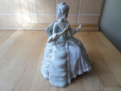 Royal Dux Bohemia porcelán rokokó hölgy figura szobor - HIBÁS