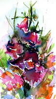 Spring flowers- watercolor painting - Tavaszi virágok - akvarell festmény