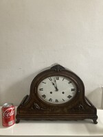Antik HAC  Hamburg Amerikán clock company  sötét tölgy kandalló óra Westminster dallamos