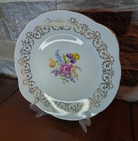 Bohemia bokrétás porcelán kínáló tányér