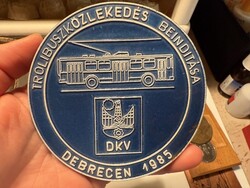 DKV Trolibusz emlékérme , plakett