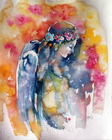 Angel- watercolor painting /Angyal - akvarell festmény