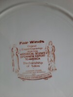 Staffordshire - Fair winds angol porcelánfajansz tányér - Friendship of Salem emléktányér