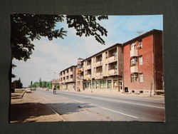 Képeslap,Hatvan,Vörös hadsereg út,Csemege ABC áruház látkép,részlet, 1979-