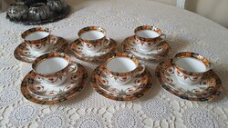 6 személyes,antik angol porcelán teás-kávés,reggeliző szett