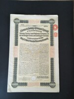 Temes és Somogy-Vármegyei  Egyesült Helyi Érdekűi Vasutak Részvénytársaság Kötvény 1913.