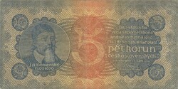 5 korun korona 1921 Csehszlovákia Ritka 3.