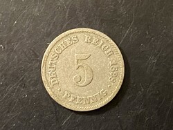 Németország 5 pfennig, 1898
