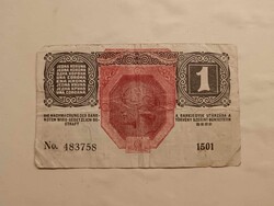 1 korona 1916-ból, egy koronás bankjegy