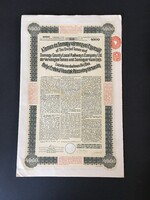 Temes és Somogy-Vármegyei  Egyesült Helyi Érdekűi Vasutak Részvénytársaság Kötvény 1913.