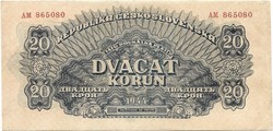 20 korun korona 1944 VH. Csehszlovákia 3.
